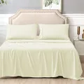 Kingdom 225 Thread Count Easy Care Percale Sheet Set, Double, Cream