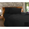 Kingdom 225 Thread Count Easy Care Percale Sheet Set, Double, Black