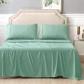 Kingdom 225 Thread Count Easy Care Percale Sheet Set, King Single, Frost
