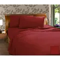 Kingdom 225 Thread Count Easy Care Percale Sheet Set, King Single, Red