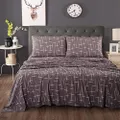 Ramesses Printed Ultra Soft Micro Flannel Sheet Set, Queen, Winter Night