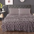Ramesses Printed Ultra Soft Micro Flannel Sheet Set, Queen, Palace