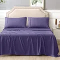 Kingdom 225 Thread Count Kingdom Collection Easy Care Percale Sheet Set, King, Purple