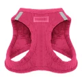 Voyager Step-In Plush Dog Harness – Soft Plush, Step In Vest Harness for Small and Medium Dogs – By Best Pet Supplies - Fuchsia Corduroy, Medium (Chest: 16" - 18")