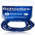 Schoolies Hair Accessories Metal Free Ponytail Holders 6 Pieces, Real Dark Blue