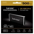 Lexar 500GB Pro-Portable SL100Pro SSD USB 3.1 Gen2 Type C, (LSL100P-500RB)