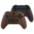 eXtremeRate Soft Touch Wood Grain Replacement Handles Shell for Xbox Series X Controller, Custom Side Rails Panels Front Housing Shell Faceplate for Xbox Series S Controller - Controller NOT Included