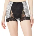 Ahh By Rhonda Shear Women's Pin Up Lace Control Full Coverage Panty, Paris Script, X-Large