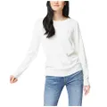 Nautica Women's Sustainably Crafted Super Soft Crew Neck Sweater, Marshmallow, Large