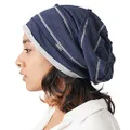 CHARM Slouchy Cotton Summer Beanie Hat - Mens Soft Lightweight Knit Womens Baggy Slouch, Navy, One Size