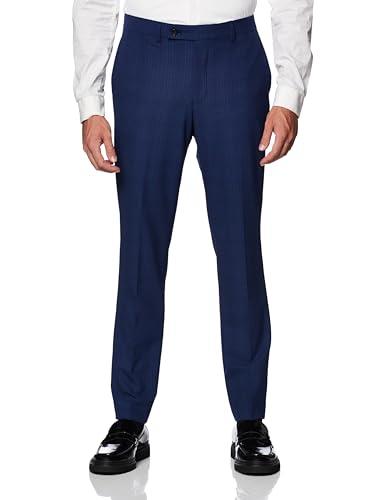 DKNY Men's Modern-Fit High-Performance Suit Separates, Blue Plaid, 30W x 29L