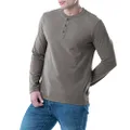 Lee Men's Long Sleeve Soft Washed Cotton Henley T-Shirt, Smoked Pearl, Medium