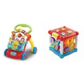 VTech First Steps Baby Walker- Interactive Educational Walking Walker - 505603 Multicolor & Baby 150503 Turn & Learn Cube, Multi