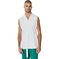 Justin Cassin Men's Saint Longline Vest, White, Size S