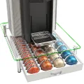 DecoBros Supreme Glass Vertuoline Drawer, Holds with 28 Big or 56 Small Vertuoline Pods, White