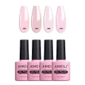 AIMEILI Pink Gel Nail Polish Soak Off U V LED Hema Free Gel Polish Colors for Nail Art DIY Gel Nail Manicure Kit Set Of 4pcs X 10ml - Kit Set 27