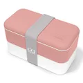 monbento - Bento Box MB Original Flamingo with Compartments - 2 Tier Leakproof Lunch Box for Work Lunch Packing and Meal Prep - BPA Free - Food Grade Safe Food Containers - Pink