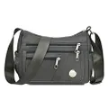 DENGSHANYANG Anti Thief Crossbody Bag for Women Waterproof Shoulder Bag Messenger Bag Casual Nylon Purse Handbag, Gray, 11 x 8.6 x 4.3 in