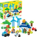 MEGA BLOKS Toy Building Sets, Green Town Build & Learn Eco House with Cars, Bicycles and Block Buddies Figures for Toddlers 1-3