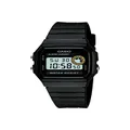 Casio Men's LED Light Basic Digital Watch, Clear/Grey Dial, Black Band