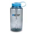 Nalgene BPA Free Tritan Wide Mouth Water Bottle, 1-Quart, Gray with Blue Lid,Gray/Blue Lid,1 Quart