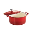 Tramontina Covered Round Dutch Oven Enameled Cast Iron 5.5-Quart Gradated Red, 80131/047DS