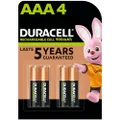 Duracell Rechargeable AAA 900 mAh Batteries, Pack of 4