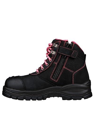 Skechers Women's SKX Composite Toe Work Boot, Black/Pink, US Size 7.5
