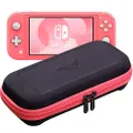 ButterFox Slim Carrying Case for Nintendo Switch Lite,19 Game and 2 Micro SD Card Holders, Storage for Switch Lite Accessories (Coral Pink/Black)