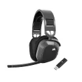 Corsair HS80 MAX WIRELESS Multiplatform Gaming Headset with Bluetooth - Dolby Atmos - Broadcast Quality Microphone - iCUE Compatible - PC, Mac, PS5, PS4, Mobile - Steel Grey