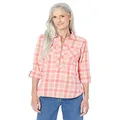 Tommy Hilfiger Women's Long Sleeve Half Zip Roll Tab Popover Shirt, Coralie, Medium