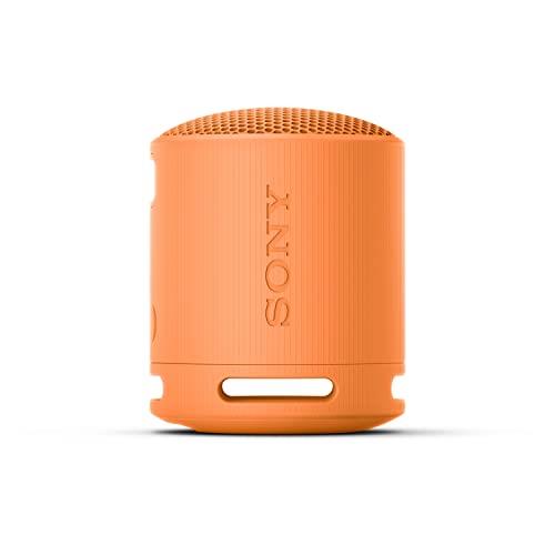 Sony SRS-XB100 Wireless Bluetooth Portable Lightweight Super-Compact Travel Speaker, Extra-Durable IP67 Waterproof & Dustproof, 16 Hour Battery, Versatile Strap, and Hands-Free Calling, Orange