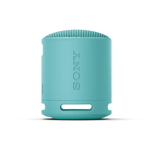 Sony SRS-XB100 Wireless Bluetooth Portable Lightweight Super-Compact Travel Speaker, Extra-Durable IP67 Waterproof & Dustproof, 16 Hour Battery, Versatile Strap, and Hands-Free Calling, Blue