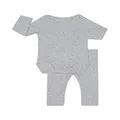 Bonds Baby Pointelle Long Sleeve Bodysuit And Legging Set, New Grey Marle, 000 (0-3 Months)