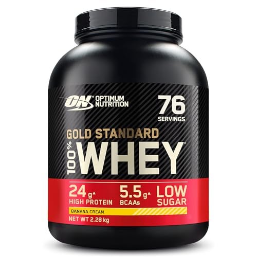 Optimum Nutrition Gold Standard 100% Whey Protein Powder, Banana Cream, 5 Pound