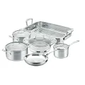 Scanpan Impact Cookware 6 Piece Set with Roaster. No Lid Available 27.8x59.9x37.8 centimeters Silver