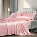 P Pothuiny Satin Sheets Queen (6 Pieces, Blush Pink) Luxury Silky Satin Bed Sheets Queen Bedding Set, Extra Soft Satin Sheet Set, 1 Satin Fitted Sheet + 1 Flat Sheet + 4 Pillow Cases