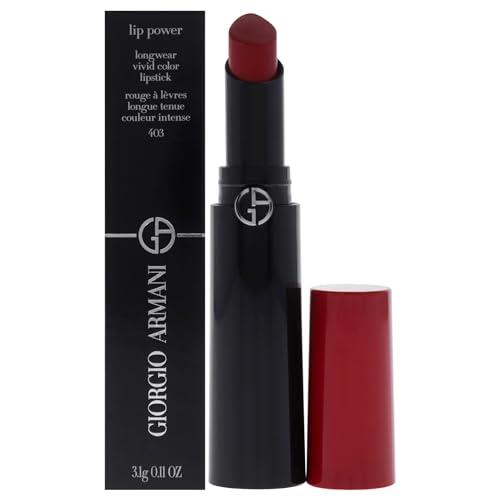 Giorgio Armani Lip Power Longwear Vivid Color Lipstick - 403 Fighter Lipstick Women 0.11 oz