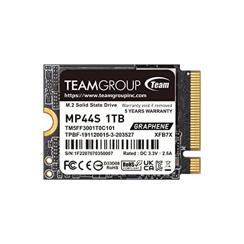 TEAMGROUP MP44S High Performance SSD 1TB SLC Cache Gen 4x4 M.2 2230 PCIe 4.0 NVMe, Compatible with Steam Deck, ASUS ROG Ally, Mini PCs (R/W Speed up to 5,000/3,500MB/s) TM5FF3001T0C101