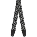 Buckle-Down Premium Guitar Strap, Owls Monogram Black/White, 29 to 54 Inch Length, 2 Inch Wide