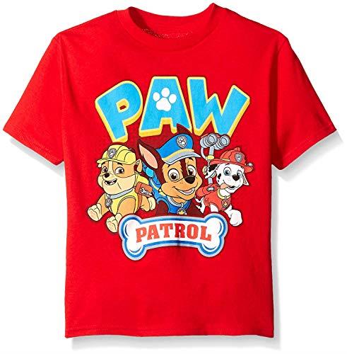 Paw Patrol Little Boys' Toddler Short Sleeve T-Shirt, Red, 5T