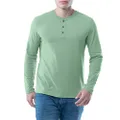 Lee Men's Long Sleeve Soft Washed Cotton Henley T-Shirt, Basil, Medium