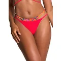 Maaji Womens Cherry Red Sidney Double Layer Bikini Bottoms, Bright Red, Small US