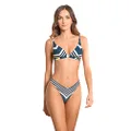 Maaji Womens Barcode Livy Fixed Triangle Bikini Top, Blue, Small US