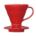 HARIO VDCR-01R V60 Transparent Coffee Dripper 01 Ceramic Red Coffee Drip for 1-2 Cups