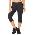 2XU Women's Compression Pants Force Mid-Rise Compression 3/4 Tights Black/Gold