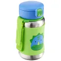Skip Hop Toddler Sippy Cup with Straw, Zoo Stainless Steel Straw Bottle, Dino
