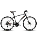 TRIAD X3 700c 21 Speed - Fully Fitted Hybrid Bicycle (Matte Black, Ideal for: 15+ Years, Unisex) Frame: 18 Inches