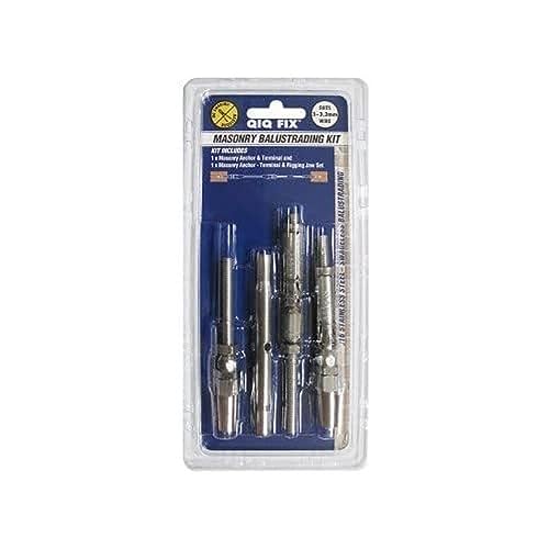 Romak BALU008 Stainless Steel Swageless Masonry Anchor Balustrade Kit, 3.2 mm Chain Size