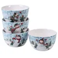 Certified International 41824SET4 Watercolor Snowman 5.5" Ice Cream Bowls, Set of 4 Assorted Designs, Multicolored